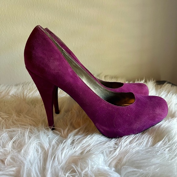 Purple Suede Steve Madden Stiletto Heels - Picture 3 of 5